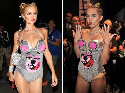 Ups, Paris Hilton Kenakan Kostum Ala Miley Cyrus untuk Pesta Halloween!